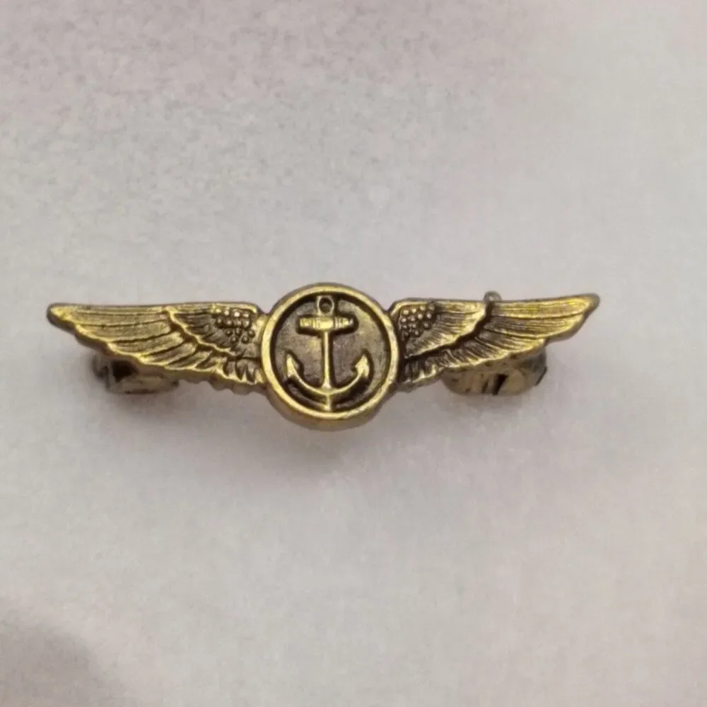 WWII US Navy Aviation Observer Wing Miniature Cap Size Pinback Vintage Original